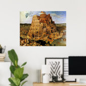 ピエテル・ブルーゲルの「バベルの塔」（1563年頃） ポスター (ホームオフィス)