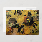 ピエテル・ブルーゲルの「子どもゲーム」(詳細)1560 ポストカード (正面/裏面)