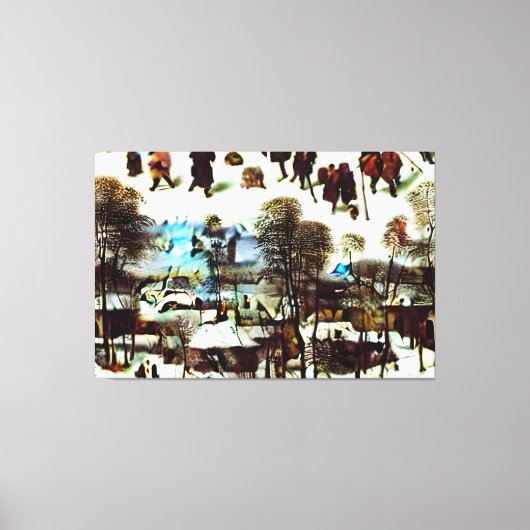 ピエテル・ブルーゲル長老、雪の中のハンター キャンバスプリント (正面)