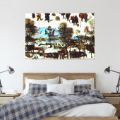 ピエテル・ブルーゲル長老、雪の中のハンター キャンバスプリント (インサイチュ (寝室))