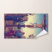 ピエトロ・ペルギノによるヴァージンとの十字架 バスタオルセット (ハンドタオル)