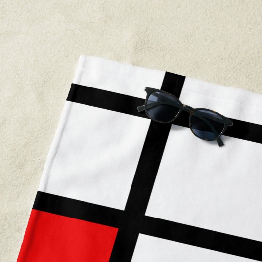 ピエト・モンドリアンの芸術のスタイルのモダンで明るい色 ビーチタオル (インサイチュ)