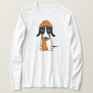 ピエバルダシュントかわいいヒップスター犬 Tシャツ