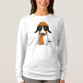 ピエバルダシュントかわいいヒップスター犬 Tシャツ (正面)