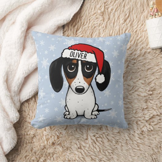 ピエバルダシュンドクリスマス名前をカスタムするかわいい犬 クッション (ブランケット)