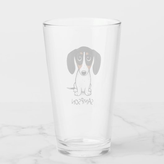 ピエボルドダクシュントかわいい子犬のカスタムグラス タンブラーグラス (裏面)