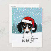 ピエボルドダッシュンドホリデーキュートウィーナードッグカスタム ポストカード (正面/裏面)