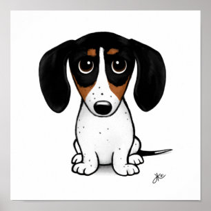 ピエボルド·ダクシュント かわいい漫画のウィーナー犬 ポスター