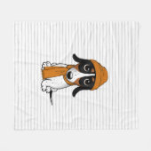 ピエボルド·ダクシュント·キュート·ヒッスター·ドッグ フリースブランケット (正面(横))