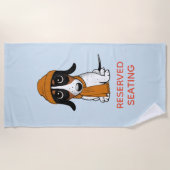 ピエボルド·ダクシュンド·ドッグ·ウィズ·ハット·アンド·カスタム文字 ビーチタオル (正面)