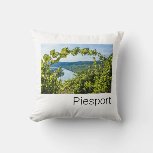 ピエポートモセルブドウヴィンテージつる植物お土産 クッション (正面)