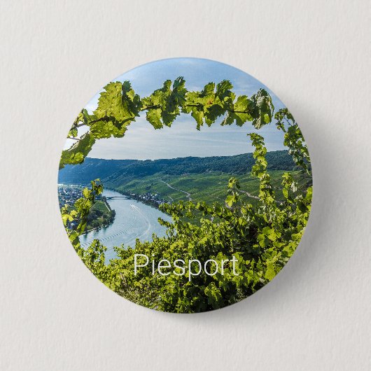 ピエポートモセルブドウヴィンテージつる植物お土産 缶バッジ (正面)