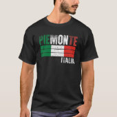 ピエモンテイタリア国旗イタリアンメンズウォメンズキッド Tシャツ (正面)