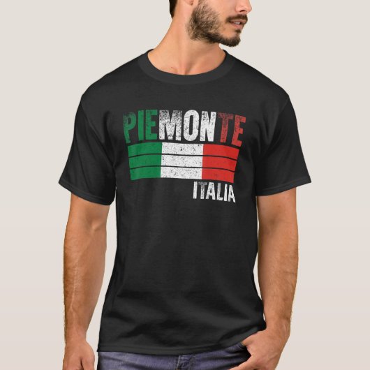 ピエモンテイタリア国旗イタリアンメンズウォメンズキッド Tシャツ (正面)