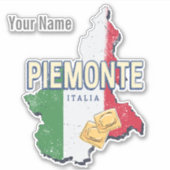 ピエモントイタリアレトロリージョンマップヴィンテージパスタ シール (正面)