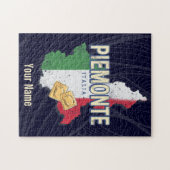 ピエモントイタリアレトロリージョンマップヴィンテージパスタ ジグソーパズル (横)