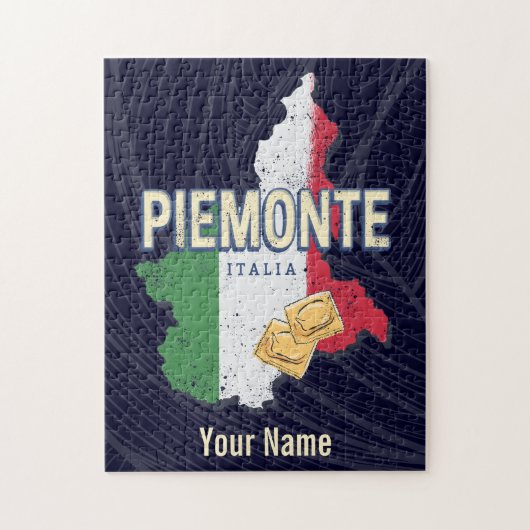ピエモントイタリアレトロリージョンマップヴィンテージパスタ ジグソーパズル (縦)