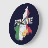 ピエモントイタリアレトロリージョンマップヴィンテージパスタ ラージ壁時計 (傾斜)