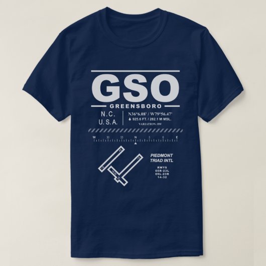 ピエモントリッ国際的ドエアポートGSO Tシャツ (デザイン正面)