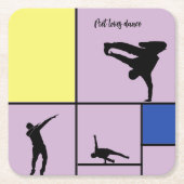 ピエラブスダンスモンドリアン通りヒップホップスタイル スクエアペーパーコースター (正面)