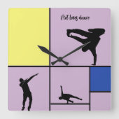 ピエラブスダンスモンドリアン通りヒップホップスタイル スクエア壁時計 (正面)