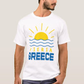 ピエリアギリシャのサンシャインアンドシーメンズホワイト Tシャツ (正面)
