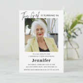 ピエレガントッおもしろいク写真96歳の誕生日 招待状 (スタンド正面)