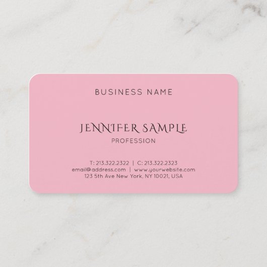 ピエレガントッお洒落クスタイリッシュモダンプレーン 名刺 (裏面)