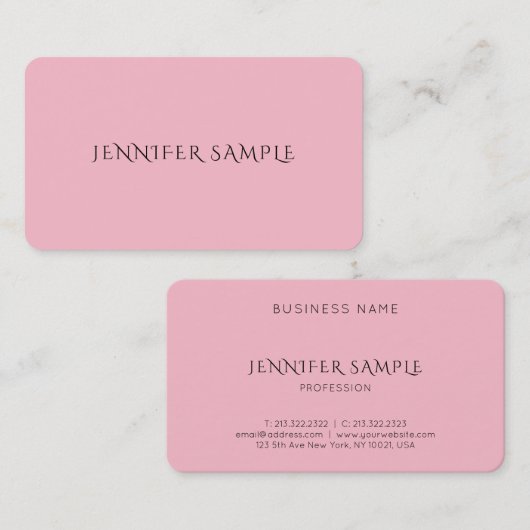 ピエレガントッお洒落クスタイリッシュモダンプレーン 名刺 (正面/裏面)