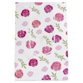 ピエレガントッかわいらしクと紫のフローラバラ葉の ミディアムペーパーバッグ (裏面)