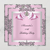 ピエレガントッかわいらしクシルバーバースデーパーティー 招待状 (正面/裏面)