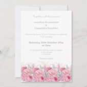 ピエレガントッかわいらしクフローラ大理石グリッター結婚ズ 招待状 (正面)