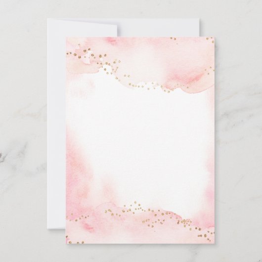 ピエレガントッかわいらしク金ゴールドキンセアニラ誕生日 招待状 (裏面)