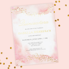 ピエレガントッかわいらしク金ゴールドキンセアニラ誕生日 箔招待状