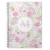 ピエレガントッガーリーク名門私立校風のペイズリープリントパターン ノートブック (正面)