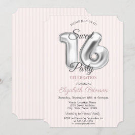 ピエレガントッスタイリッシュクストライプのスイート16 招待状