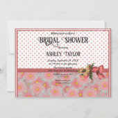 ピエレガントッスタイリッシュクフォーマルフローラブライダルシャワー 招待状 (正面)