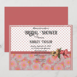 ピエレガントッスタイリッシュクフォーマルフローラブライダルシャワー 招待状