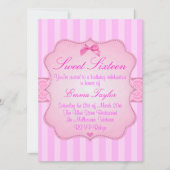 ピエレガントッストライプのクスウィート16誕生日招待状 招待状 (正面)
