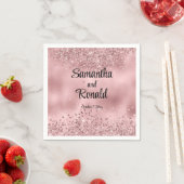 ピエレガントッフェイククグリッターとホイル結婚ス スタンダードカクテルナプキン (インサイチュ)