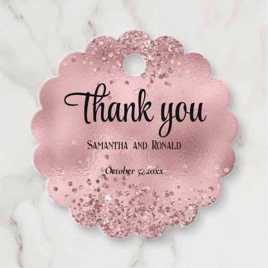 ピエレガントッフェイククグリッターとホイル結婚ス フェイバータグ (正面)