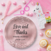 ピエレガントッフェイククグリッターとホイル結婚ス ペーパープレート (パーティー)