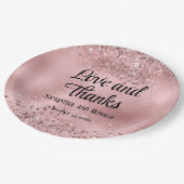 ピエレガントッフェイククグリッターとホイル結婚ス ペーパープレート (アングル)