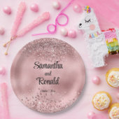 ピエレガントッフェイククグリッターとホイル結婚ス ペーパープレート (パーティー)