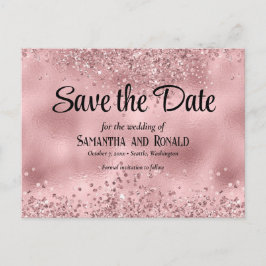 ピエレガントッフェイククグリッターとホイル結婚ス 案内ポストカード