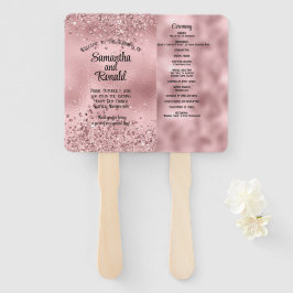 ピエレガントッフェイククグリッター及びフォイル結婚式 プログラム ハンドファン