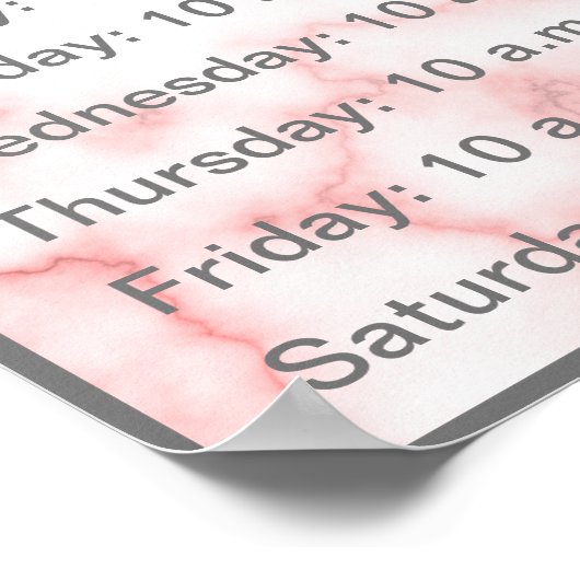 ピエレガントッフェイクク大理石の運用時間 ポスター (角)