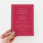 ピエレガントッフォーマルク結婚の金ゴールド 箔招待状