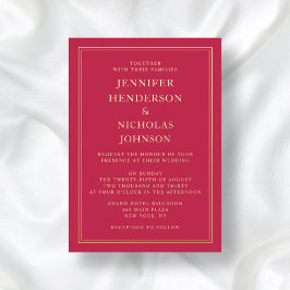 ピエレガントッフォーマルク結婚の金ゴールド 箔招待状