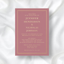 ピエレガントッフォーマルク結婚の金ゴールド 箔招待状